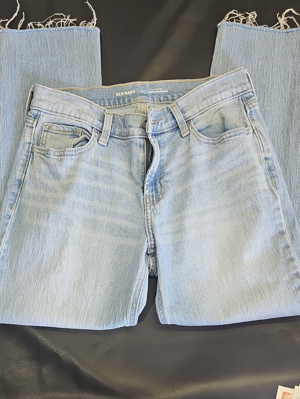 Old Navy Wow Boyfriend Light Blue Cropped Straight Jeans